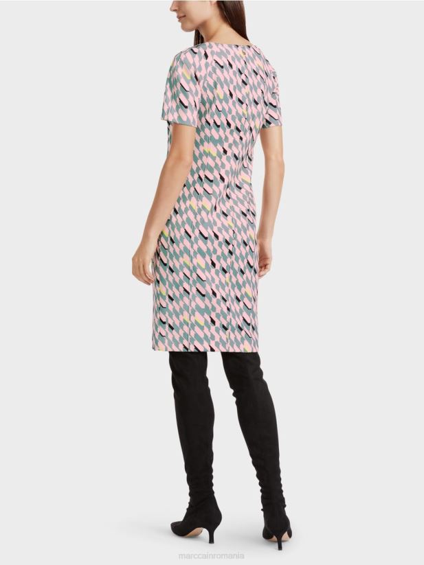 rochie de design grafic Marc Cain albastru închis la cer îmbrăcăminte 4826HH31