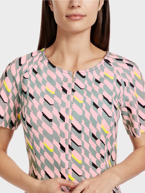 rochie de design grafic Marc Cain albastru închis la cer îmbrăcăminte 4826HH31