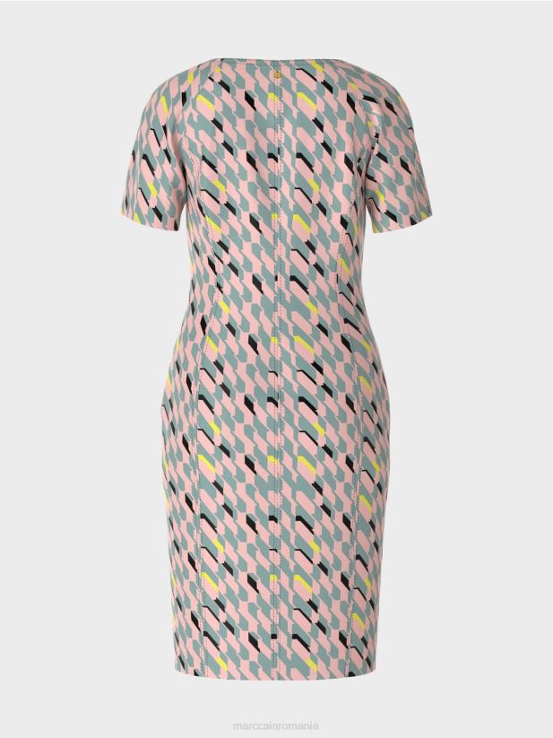 rochie de design grafic Marc Cain albastru închis la cer îmbrăcăminte 4826HH31