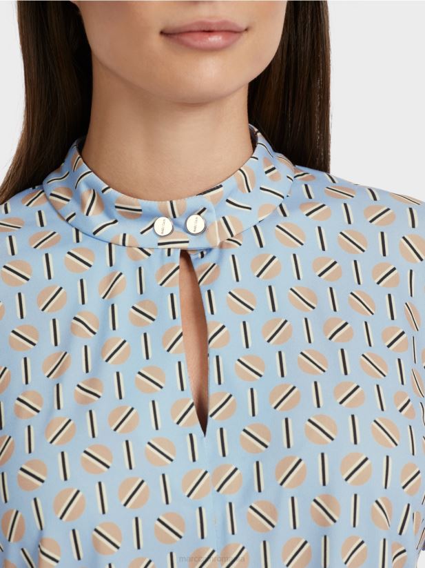 rochie din amestec de materiale Marc Cain cer întunecat de vară îmbrăcăminte 4826HH19