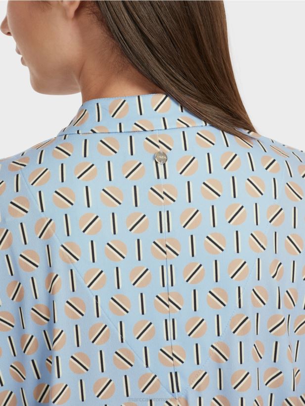 rochie din amestec de materiale Marc Cain cer întunecat de vară îmbrăcăminte 4826HH19