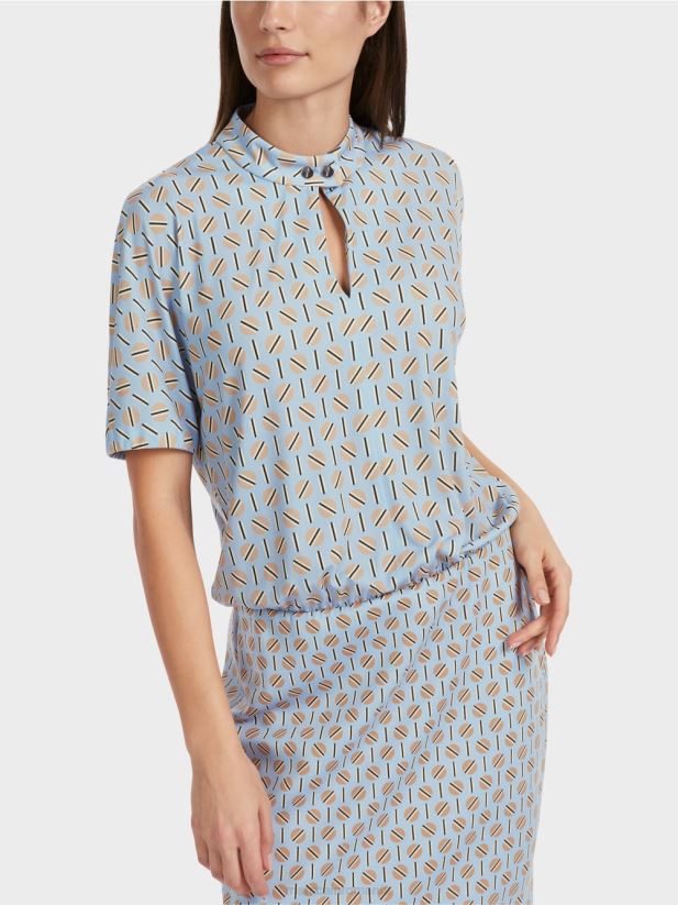 rochie din amestec de materiale Marc Cain cer întunecat de vară îmbrăcăminte 4826HH19