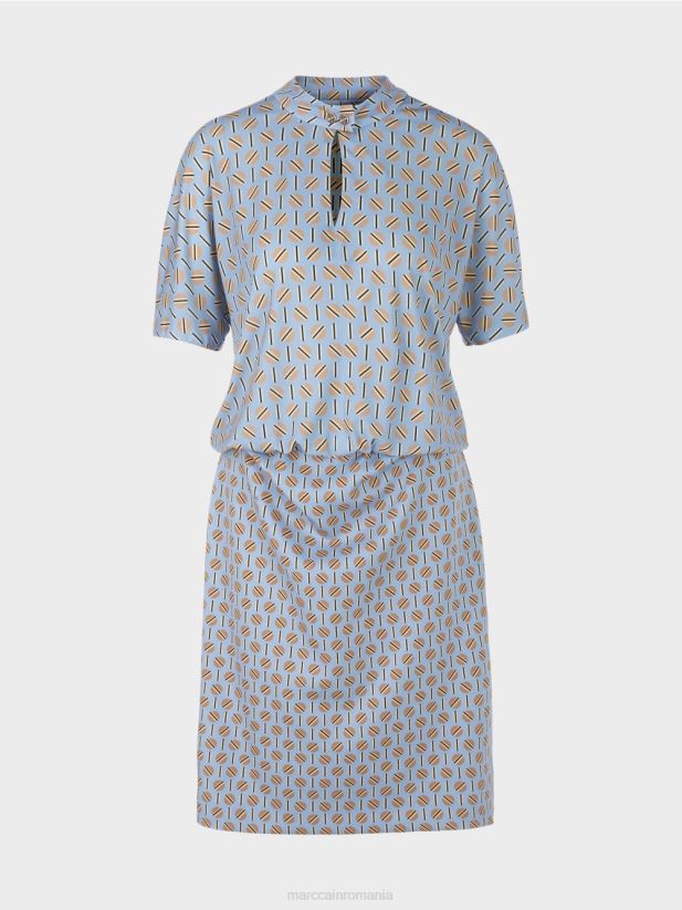 rochie din amestec de materiale Marc Cain cer întunecat de vară îmbrăcăminte 4826HH19