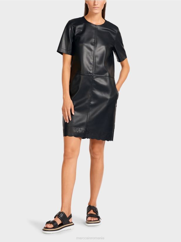 rochie din imitatie de piele Marc Cain negru îmbrăcăminte 4826HH119