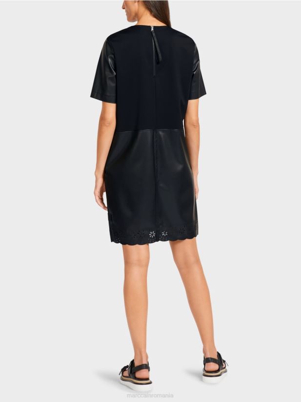 rochie din imitatie de piele Marc Cain negru îmbrăcăminte 4826HH119