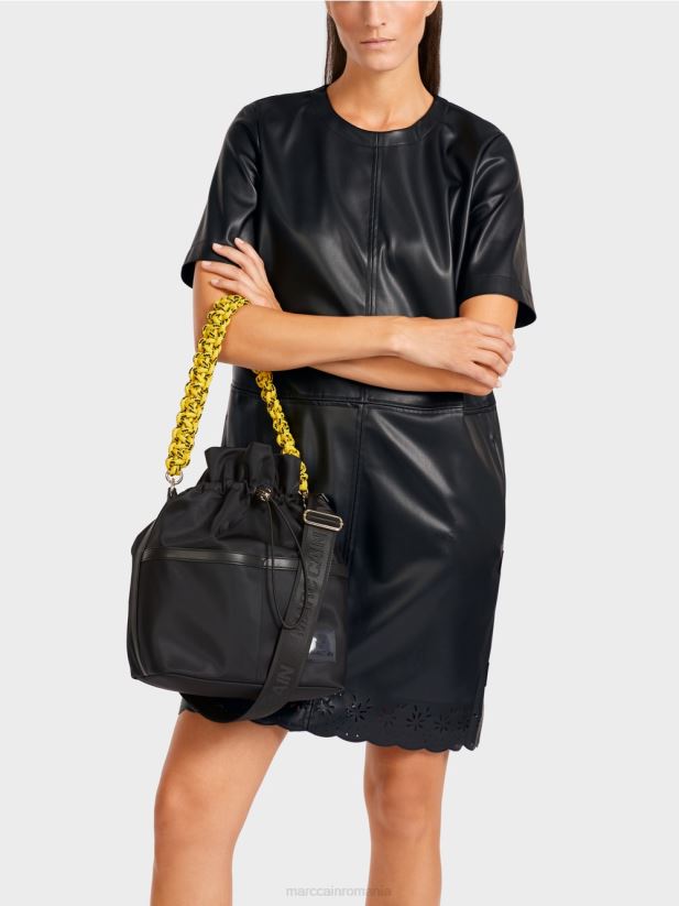 rochie din imitatie de piele Marc Cain negru îmbrăcăminte 4826HH119