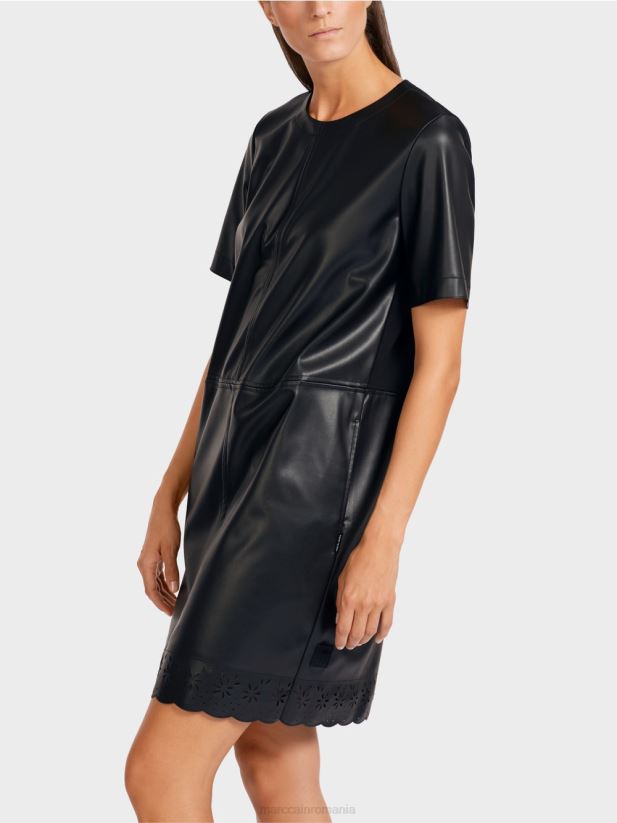 rochie din imitatie de piele Marc Cain negru îmbrăcăminte 4826HH119