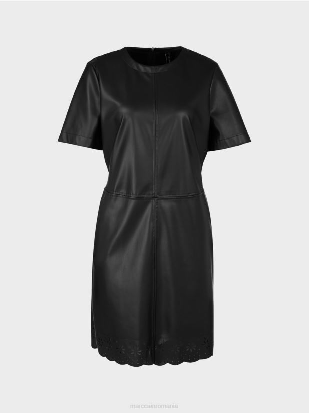 rochie din imitatie de piele Marc Cain negru îmbrăcăminte 4826HH119