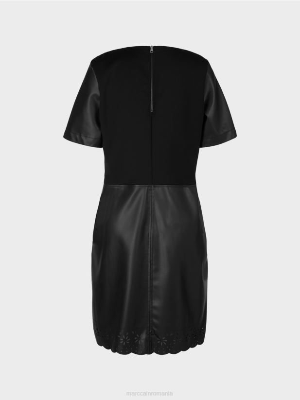 rochie din imitatie de piele Marc Cain negru îmbrăcăminte 4826HH119