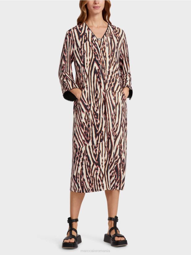 rochie din jerseu de vascoza Marc Cain rosu intens îmbrăcăminte 4826HH62