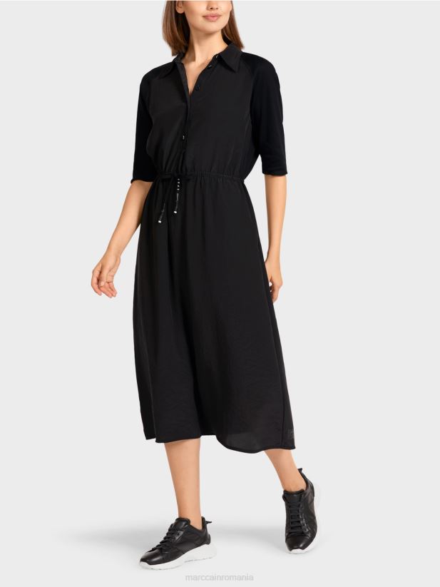 rochie din materiale amestecate Marc Cain negru îmbrăcăminte 4826HH118