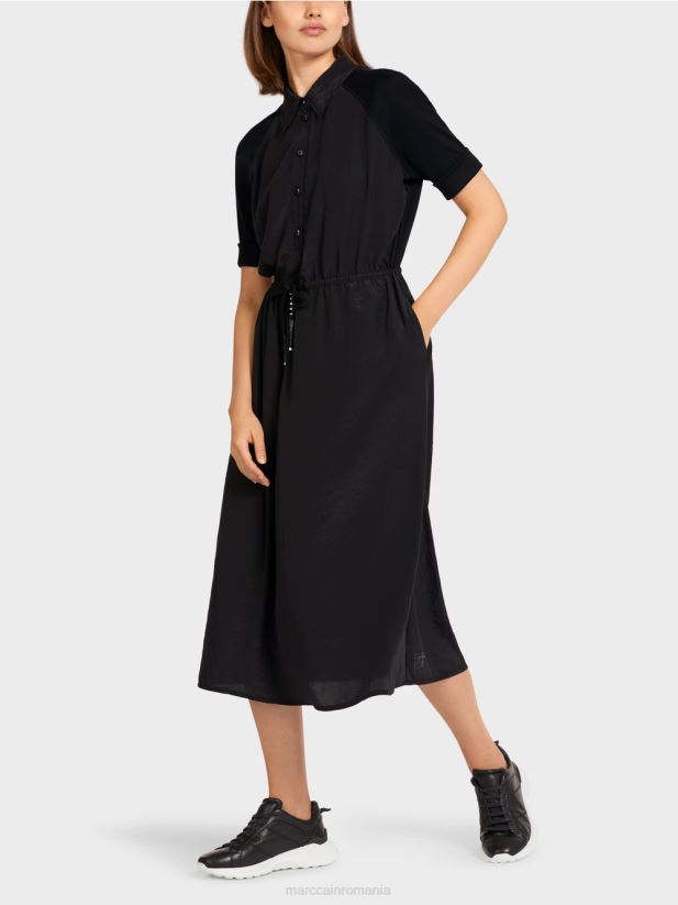 rochie din materiale amestecate Marc Cain negru îmbrăcăminte 4826HH118