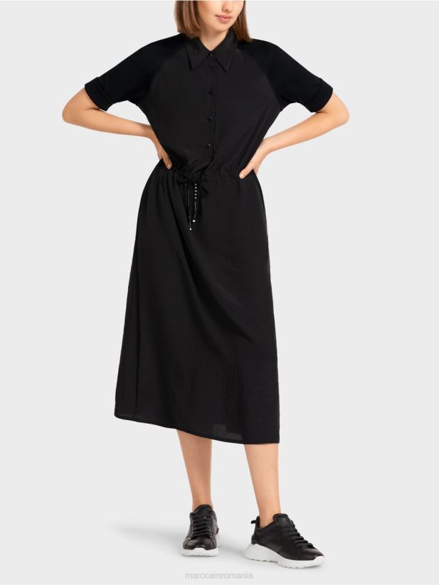 rochie din materiale amestecate Marc Cain negru îmbrăcăminte 4826HH118