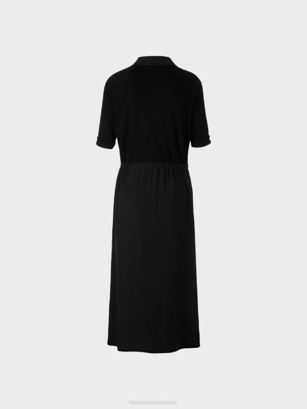rochie din materiale amestecate Marc Cain negru îmbrăcăminte 4826HH118