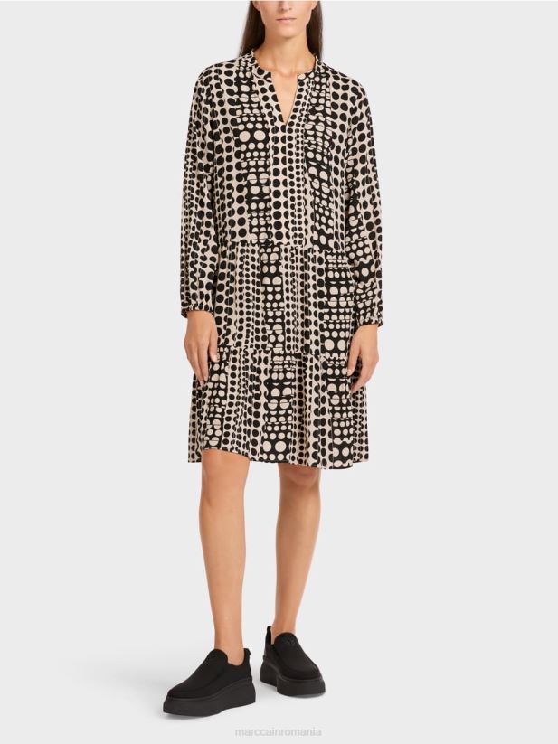 rochie din poliester reciclat Marc Cain negru îmbrăcăminte 4826HH134