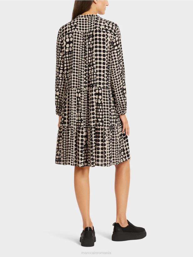 rochie din poliester reciclat Marc Cain negru îmbrăcăminte 4826HH134