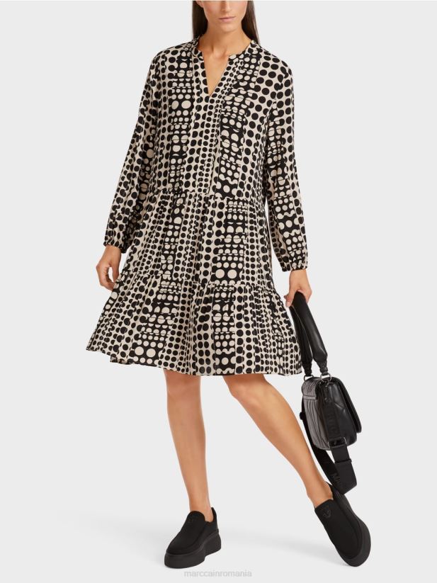 rochie din poliester reciclat Marc Cain negru îmbrăcăminte 4826HH134