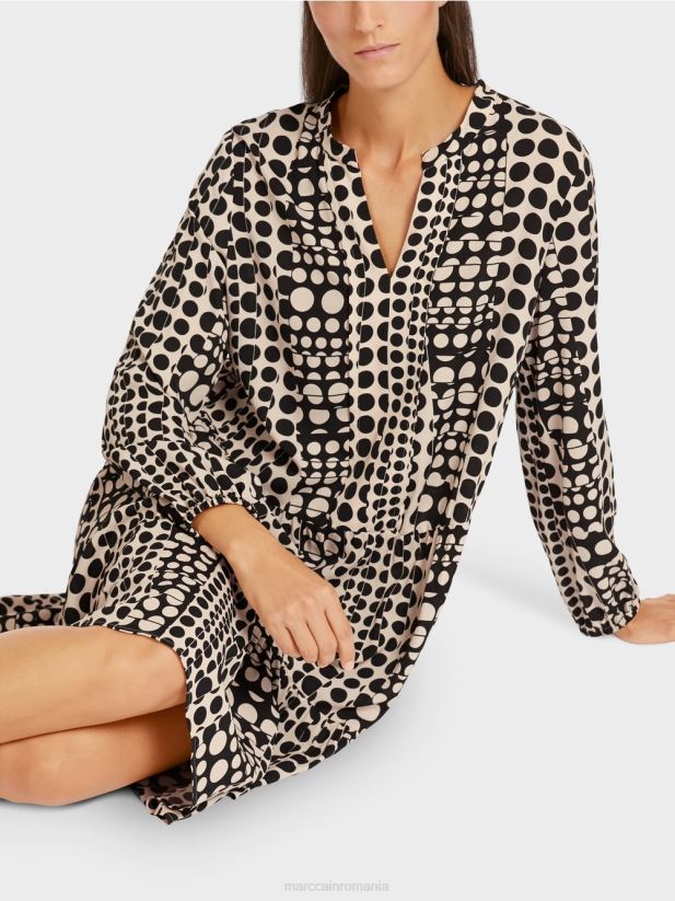 rochie din poliester reciclat Marc Cain negru îmbrăcăminte 4826HH134