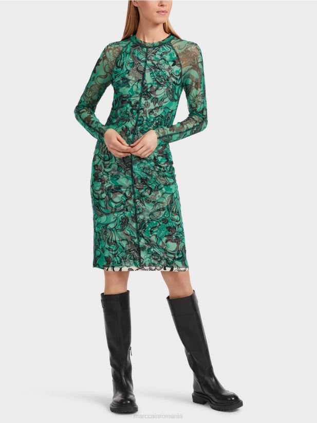 rochie din tul elastic care îmbrățișează corpul Marc Cain smalț îmbrăcăminte 4826HH4
