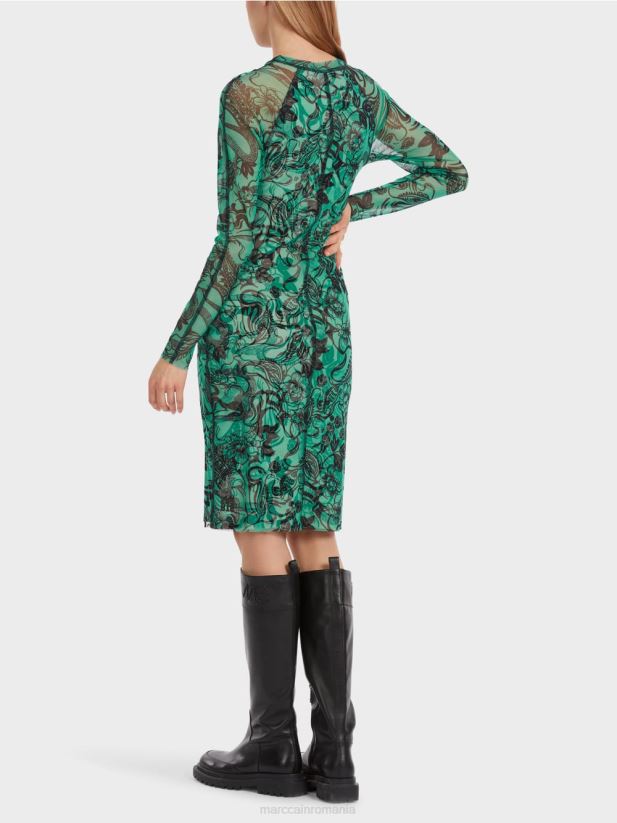 rochie din tul elastic care îmbrățișează corpul Marc Cain smalț îmbrăcăminte 4826HH4