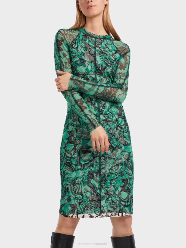 rochie din tul elastic care îmbrățișează corpul Marc Cain smalț îmbrăcăminte 4826HH4