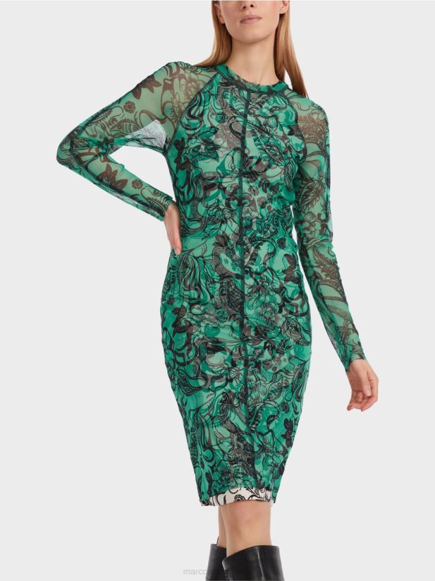 rochie din tul elastic care îmbrățișează corpul Marc Cain smalț îmbrăcăminte 4826HH4