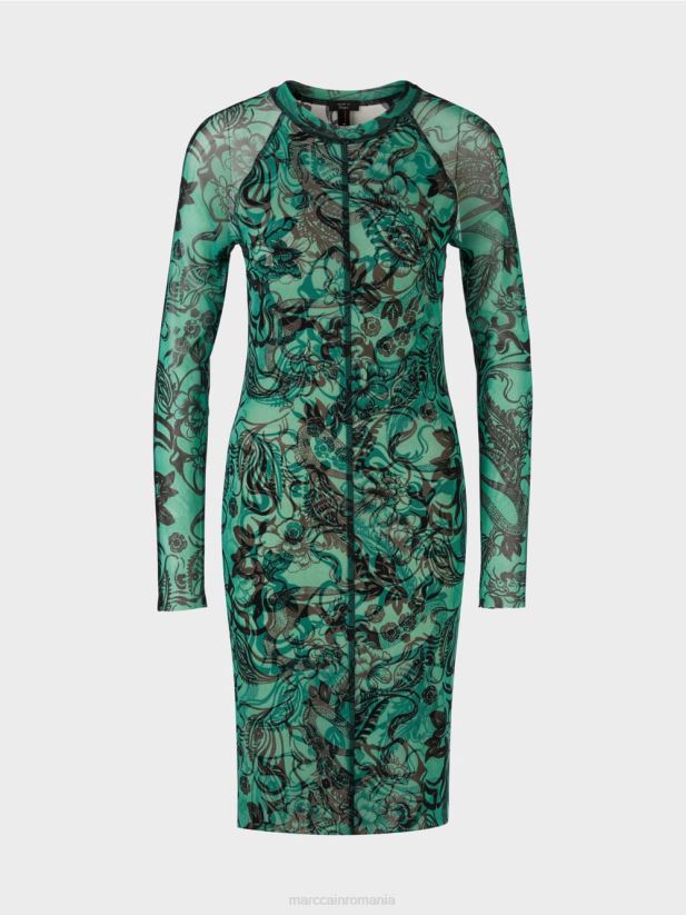 rochie din tul elastic care îmbrățișează corpul Marc Cain smalț îmbrăcăminte 4826HH4