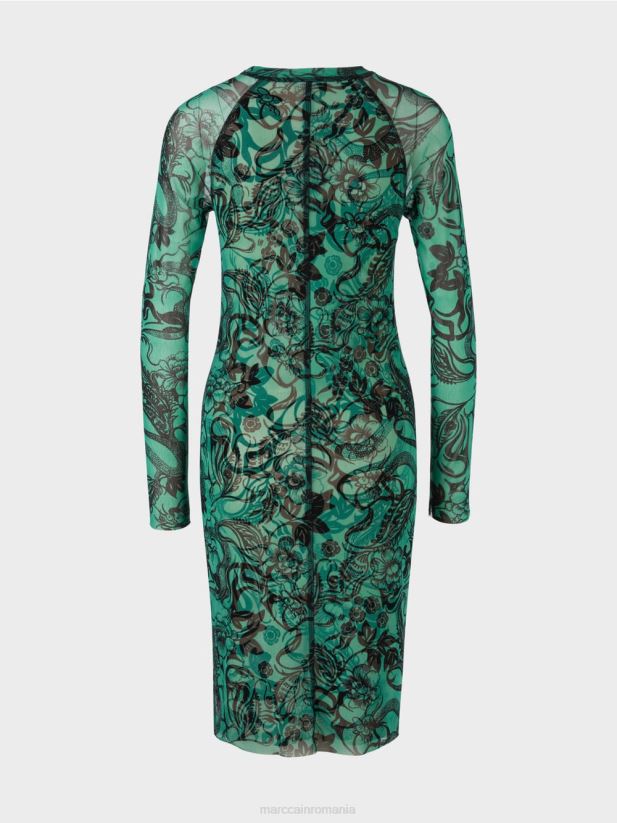 rochie din tul elastic care îmbrățișează corpul Marc Cain smalț îmbrăcăminte 4826HH4