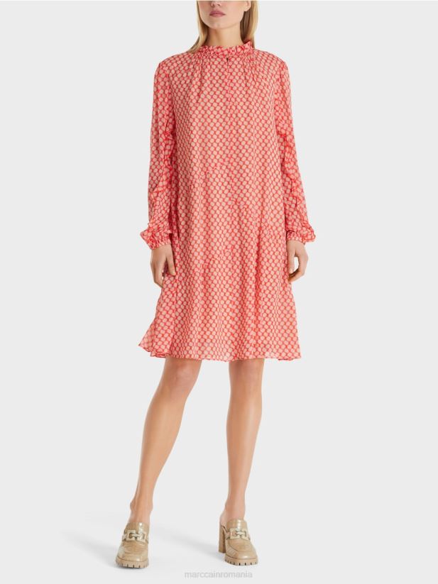 rochie din vascoza Marc Cain mandarină îmbrăcăminte 4826HH111