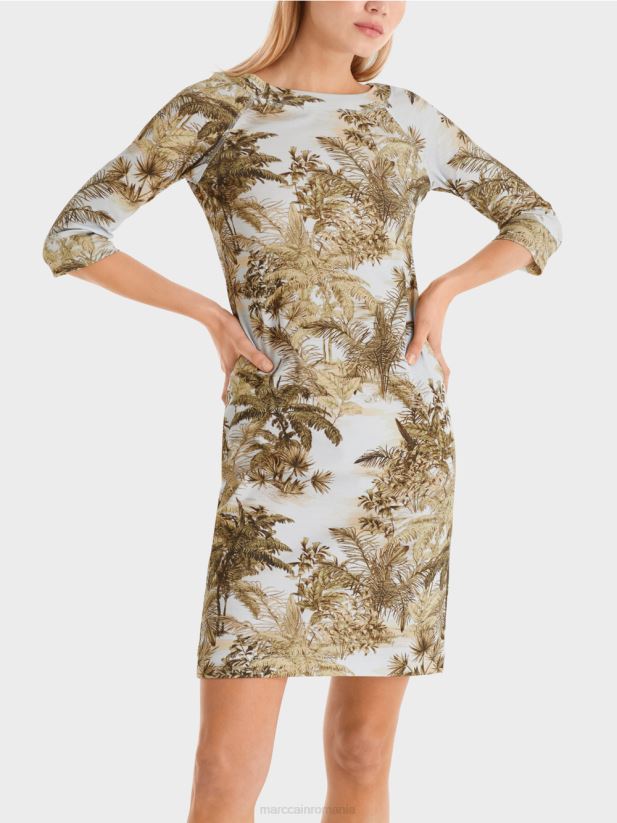 rochie elastică din bumbac Marc Cain albastru pudra deschis îmbrăcăminte 4826HH50