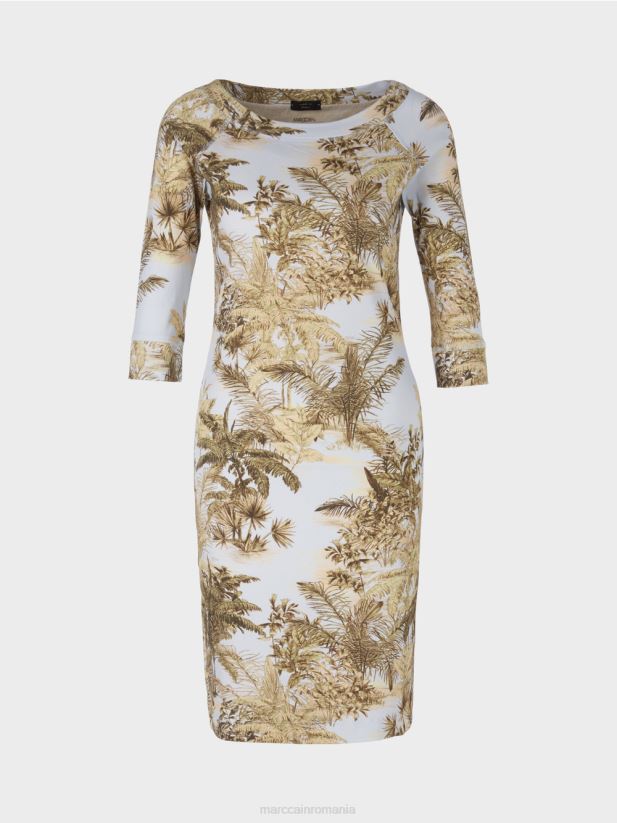 rochie elastică din bumbac Marc Cain albastru pudra deschis îmbrăcăminte 4826HH50