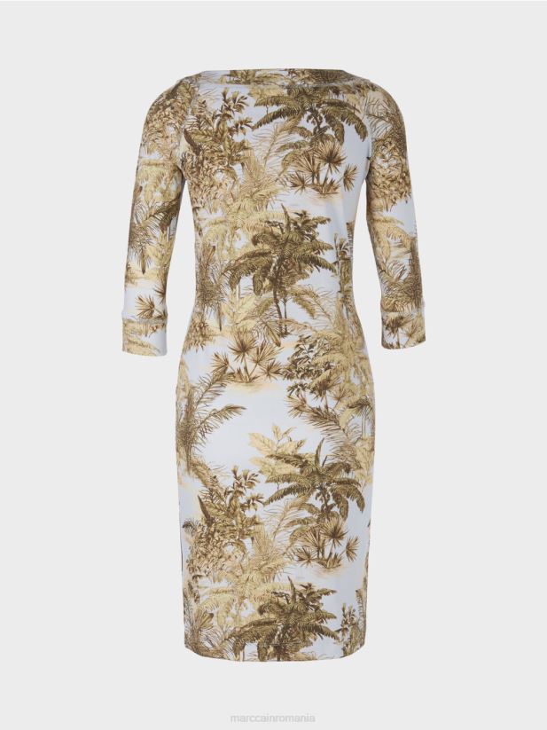 rochie elastică din bumbac Marc Cain albastru pudra deschis îmbrăcăminte 4826HH50