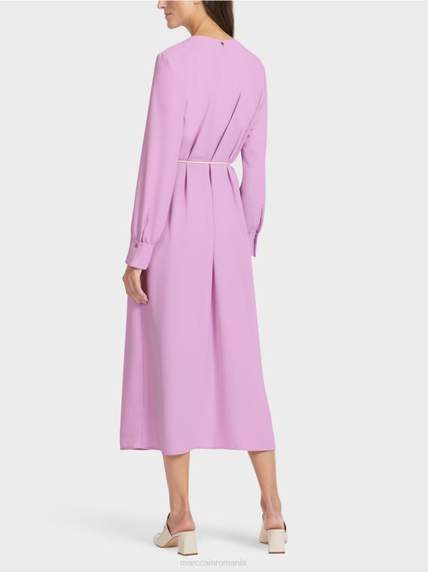rochie elegantă cu aspect retro Marc Cain lavanda roz îmbrăcăminte 4826HH138
