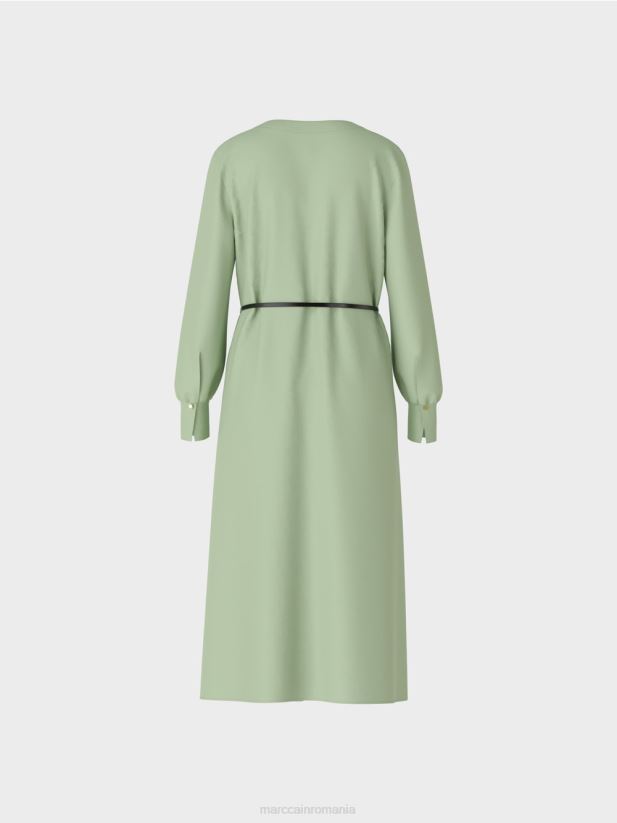 rochie elegantă cu aspect retro Marc Cain menta pudra îmbrăcăminte 4826HH132