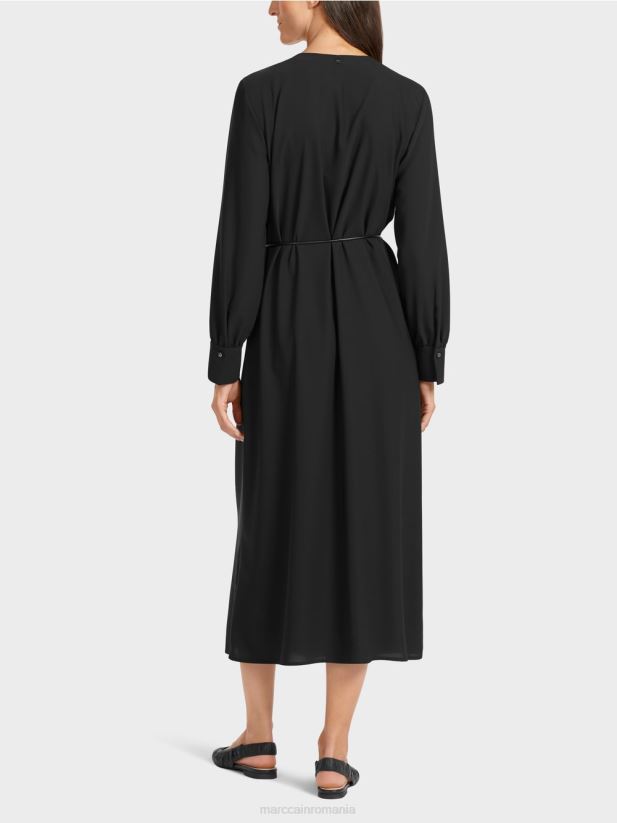 rochie elegantă cu aspect retro Marc Cain negru îmbrăcăminte 4826HH130