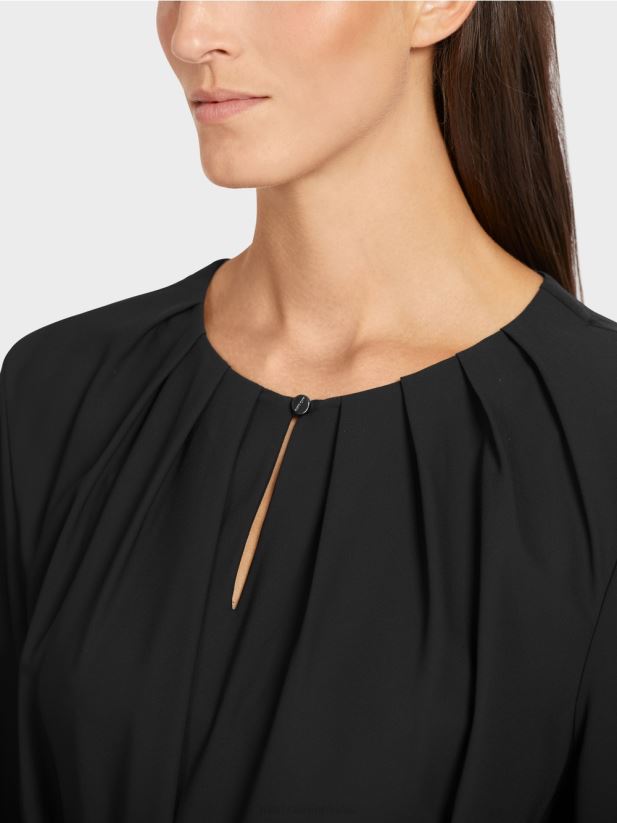 rochie elegantă cu aspect retro Marc Cain negru îmbrăcăminte 4826HH130