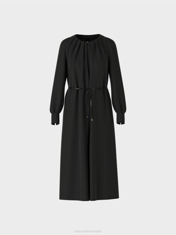 rochie elegantă cu aspect retro Marc Cain negru îmbrăcăminte 4826HH130