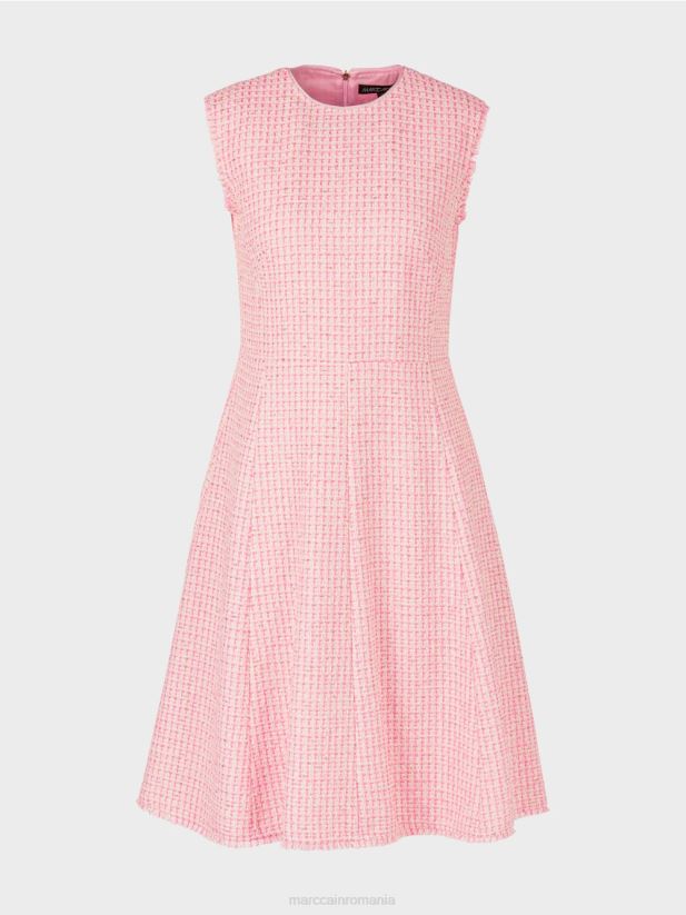 rochie fără mâneci cu o fustă panou Marc Cain roz moale îmbrăcăminte 4826HH79