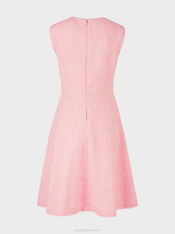 rochie fără mâneci cu o fustă panou Marc Cain roz moale îmbrăcăminte 4826HH79