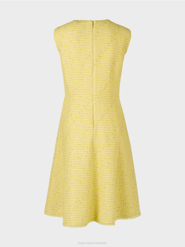 rochie fără mâneci cu o fustă panou Marc Cain verde lamaie îmbrăcăminte 4826HH76
