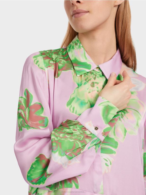 rochie feminina cu guler Marc Cain lavandă strălucitoare îmbrăcăminte 4826HH7