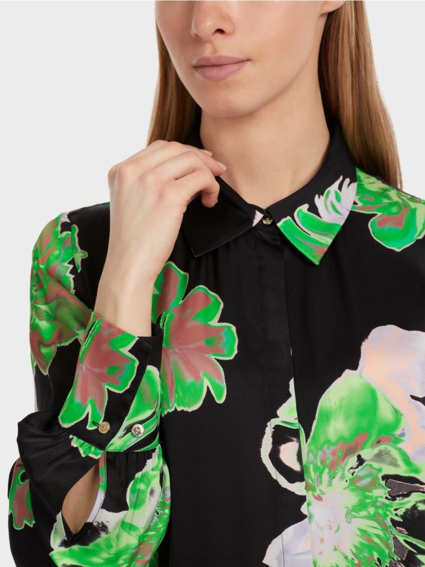 rochie feminina cu guler Marc Cain negru îmbrăcăminte 4826HH12