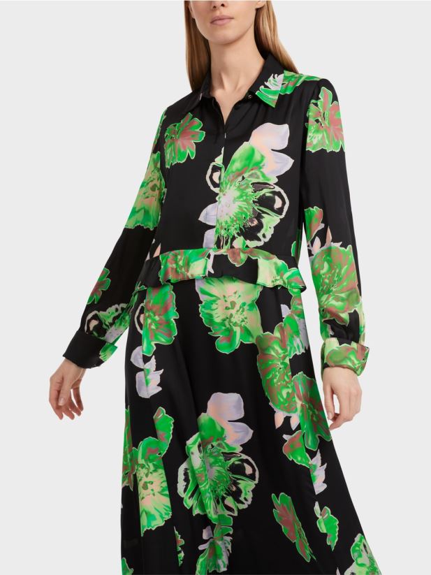 rochie feminina cu guler Marc Cain negru îmbrăcăminte 4826HH12