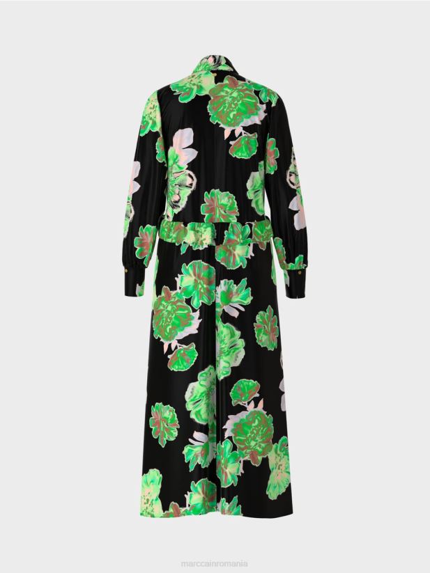 rochie feminina cu guler Marc Cain negru îmbrăcăminte 4826HH12