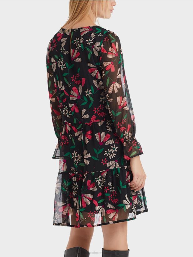 rochie feminina cu imprimeu de flori Marc Cain magenta îmbrăcăminte 4826HH147