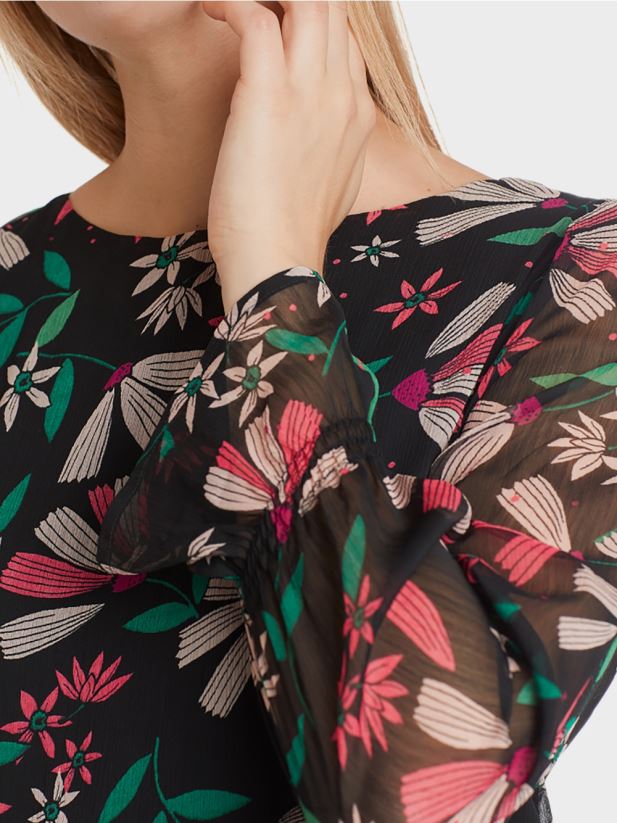 rochie feminina cu imprimeu de flori Marc Cain magenta îmbrăcăminte 4826HH147