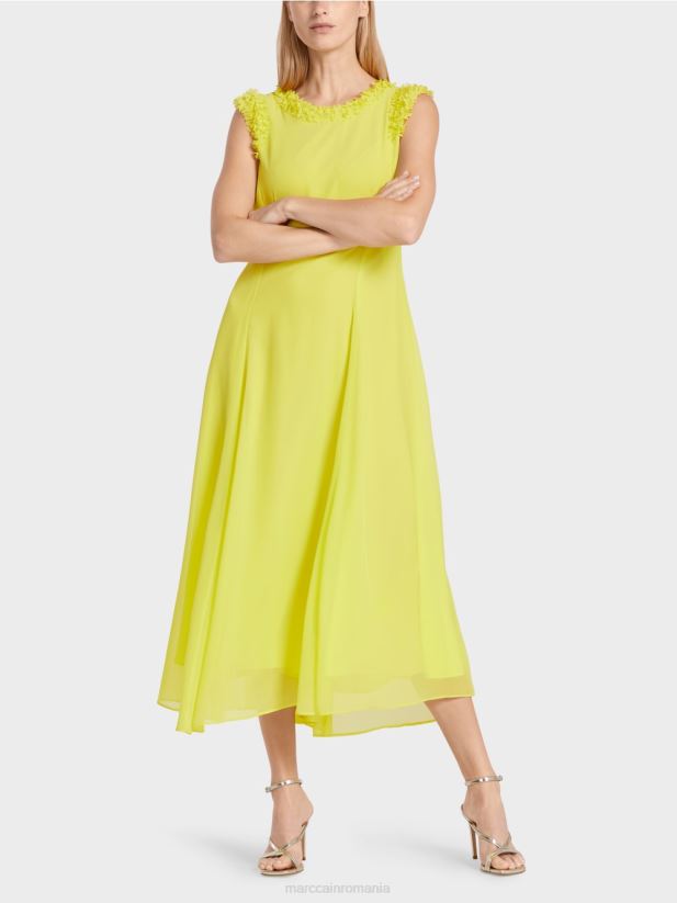 rochie festivă „regândiți împreună”. Marc Cain verde lamaie îmbrăcăminte 4826HH81