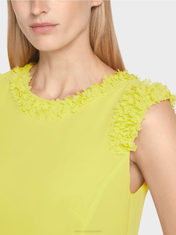 rochie festivă „regândiți împreună”. Marc Cain verde lamaie îmbrăcăminte 4826HH81