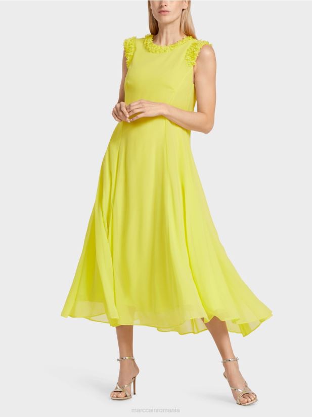 rochie festivă „regândiți împreună”. Marc Cain verde lamaie îmbrăcăminte 4826HH81