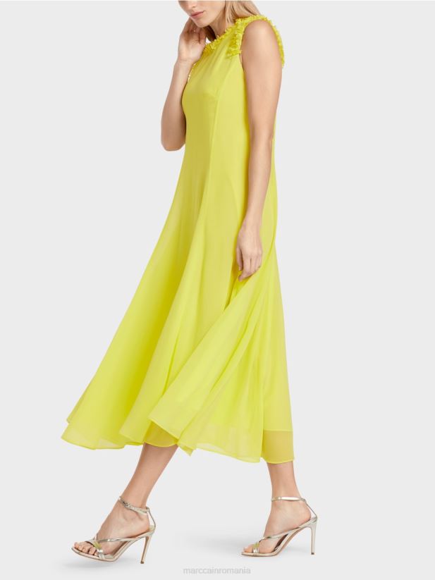 rochie festivă „regândiți împreună”. Marc Cain verde lamaie îmbrăcăminte 4826HH81